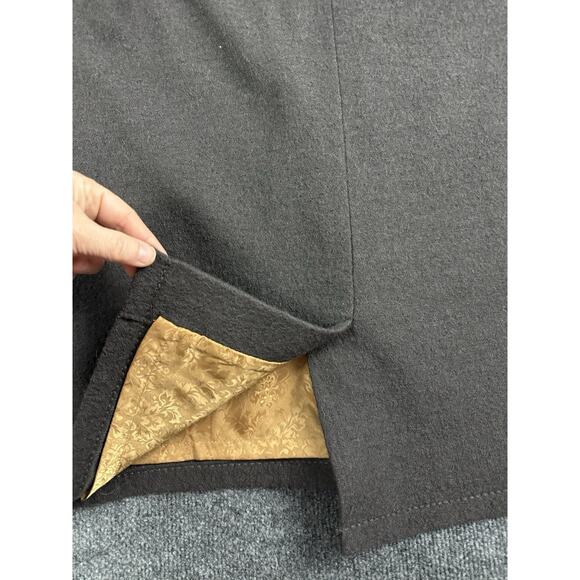 Soft Surroundings Brown Wool Open Front Coat Cardigan Medium Gold Detail - Picture 15 of 16